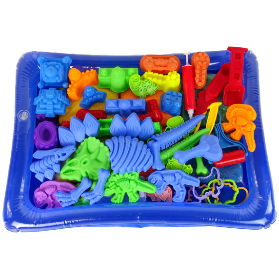 Kinetický piesok 6 farieb s formičkami dinosaurov Inlea4Fun MAGIC SAND