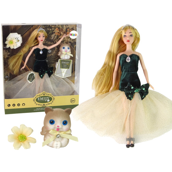 Păpușă cu pisică și floare - Inlea4Fun Baby Doll EMILY