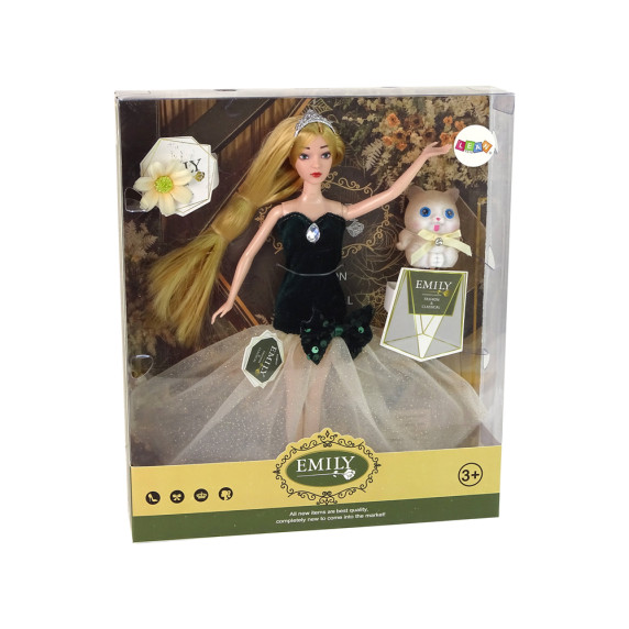 Păpușă cu pisică și floare - Inlea4Fun Baby Doll EMILY
