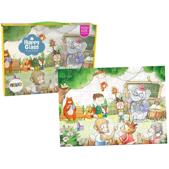 Puzzle - școala pentru animale - 100 piese - Inlea4Fun HAPPY CLASS