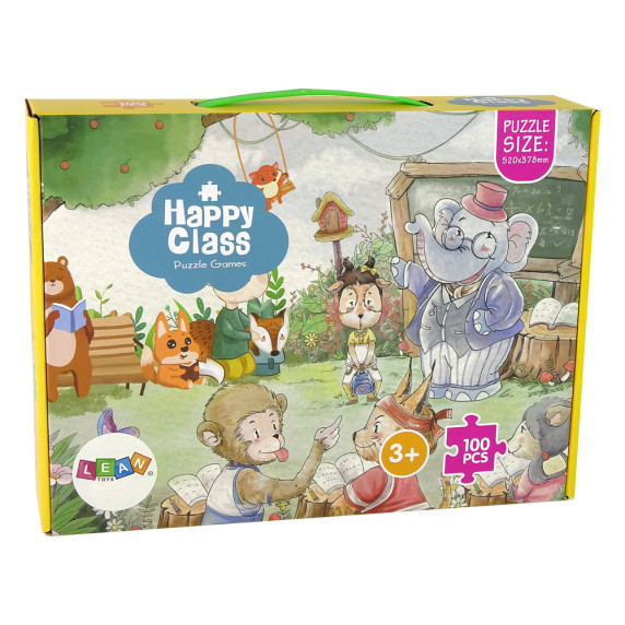 Puzzle - școala pentru animale - 100 piese - Inlea4Fun HAPPY CLASS