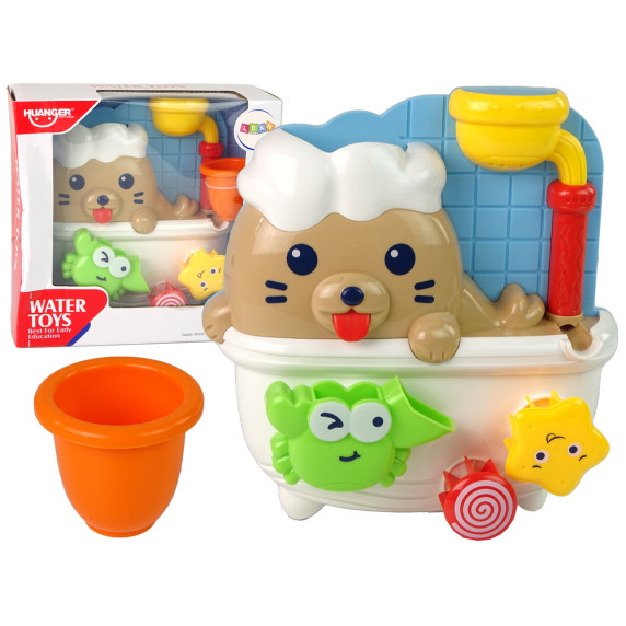 Fürdőjáték Inlea4Fun WATER TOYS - Bézs fóka