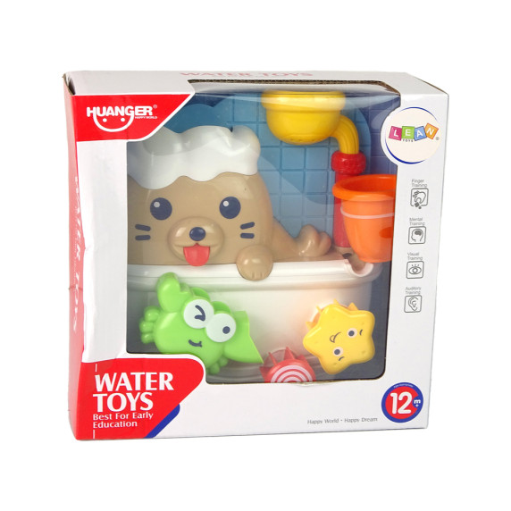 Fürdőjáték Inlea4Fun WATER TOYS - Bézs fóka