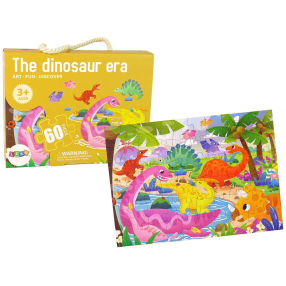 Puzzle pentru copii - DINOSAUR ERA  60 buc - Era dinozaurilor - Inlea4Fun