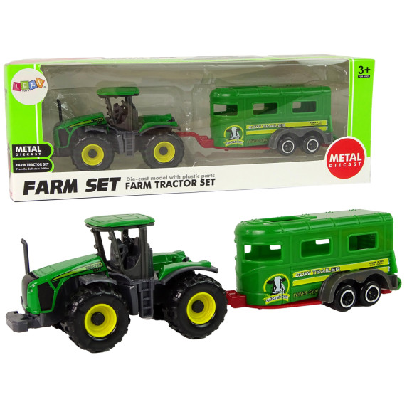 Játék traktor állatszállító pótkocsival Inlea4Fun FARM SET