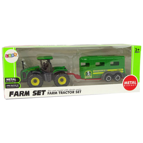Játék traktor állatszállító pótkocsival Inlea4Fun FARM SET