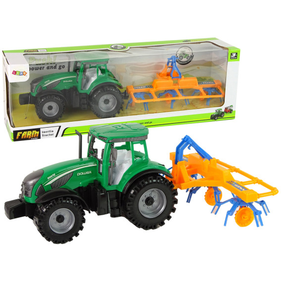 Játék traktor boronáló pótkocsival Inlea4Fun FARm PUSH
