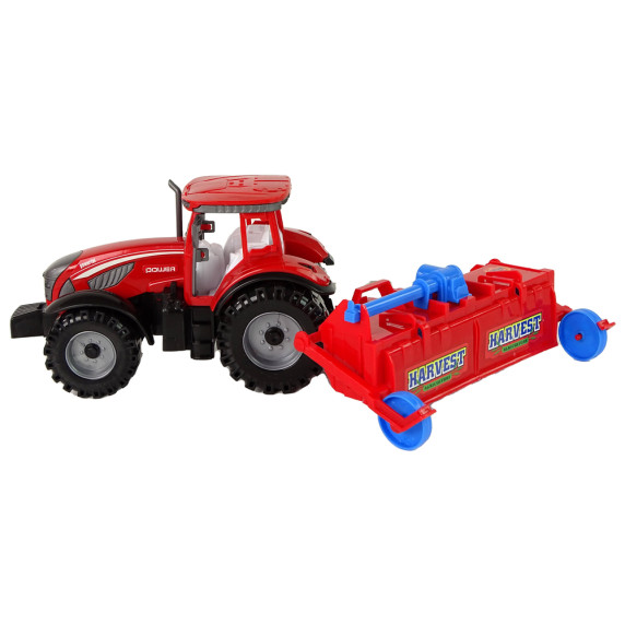 Tractor de jucărie cu plug - Inlea4Fun FARM PUSH - roșu