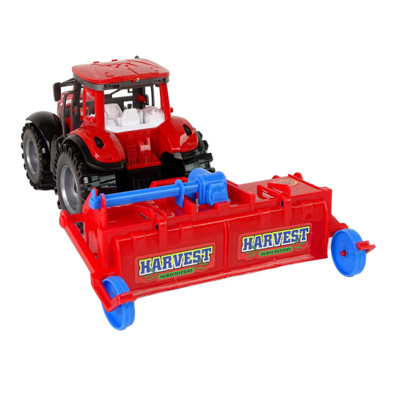 Tractor de jucărie cu plug - Inlea4Fun FARM PUSH - roșu
