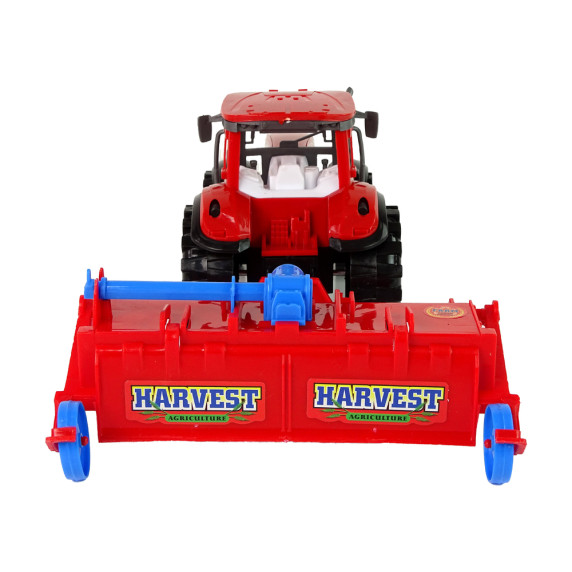 Tractor de jucărie cu plug - Inlea4Fun FARM PUSH - roșu