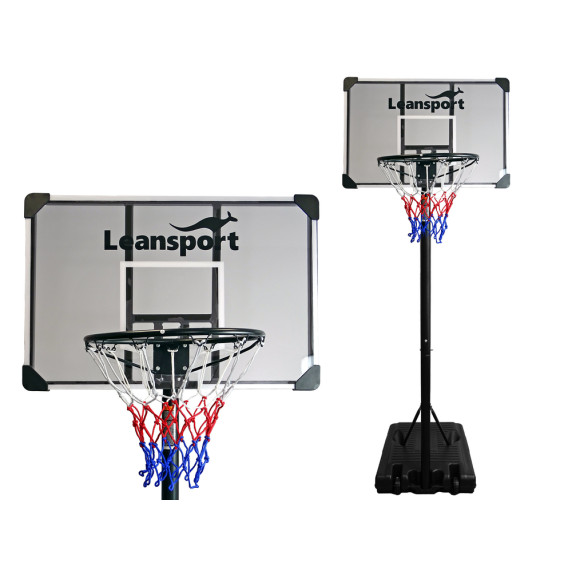 Set baschet cu panou și stativ 260 cm - negru