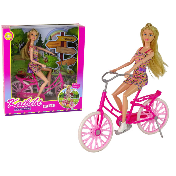 Păpușă Kate cu bicicletă roz