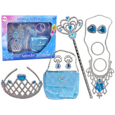 Set prințesă pentru bal sau carnaval cu accesorii - albastru - Lovely Toys Set , SPLENDID - 