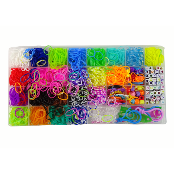 Set pentru confecționarea brățărilor - 1500 buc - Inlea4Fun Loom Band