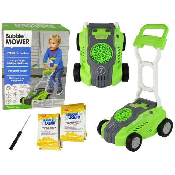 Detská bublifuková kosačka Inlea4Fun BUBBLE MOWER - zelená