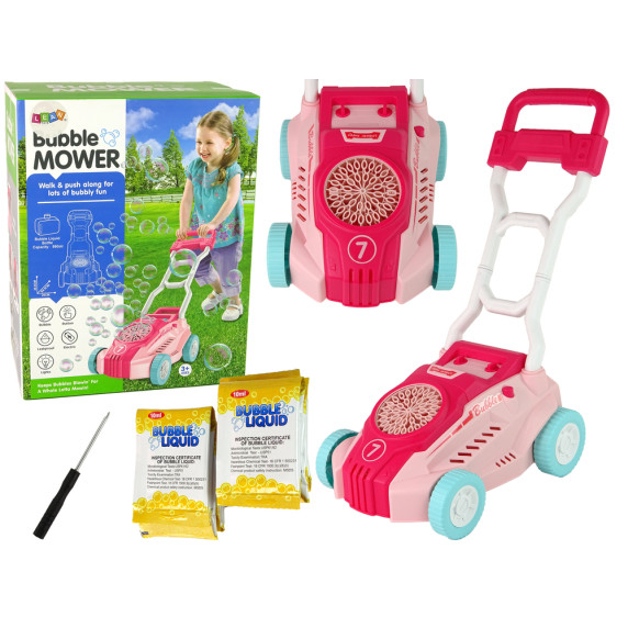 Buborékfújó fűnyíró Inlea4Fun BUBBLE MOWER - Rózsaszín