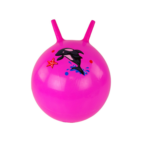 Detská skákacia lopta s uškami Delfín 45 cm Inlea4Fun JUMPING BALL - ružová