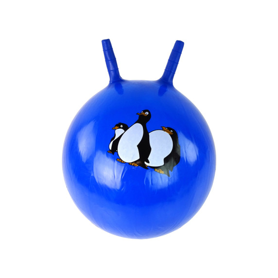 Füles ugráló labda gyerekeknek Jumping Ball 45 cm Inlea4Fun - Kék pingvin