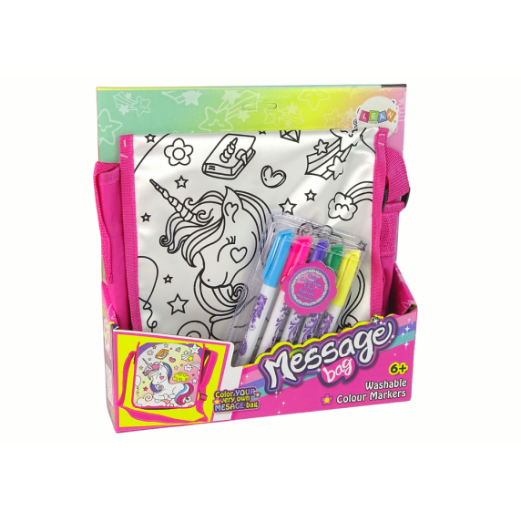 Kreatív színezd magad kifesthető oldaltáska Inlea4Fun UNICORN