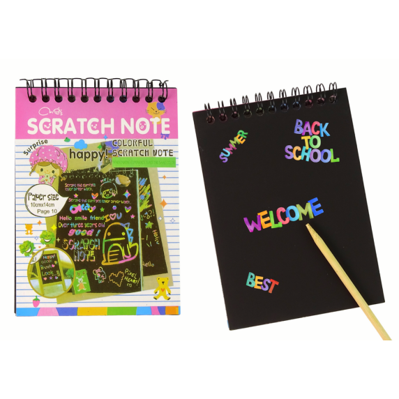 Caiet cu răzuit - 10 pagini - Inlea4Fun SCRATCH NOTE - roz