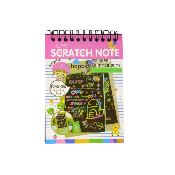 Caiet cu răzuit - 10 pagini - Inlea4Fun SCRATCH NOTE - roz