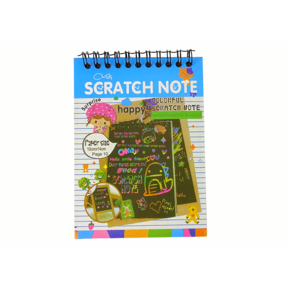Kaparós szivárvány notesz 10 lapos Inlea4Fun SCRATCH NOTE - Kék