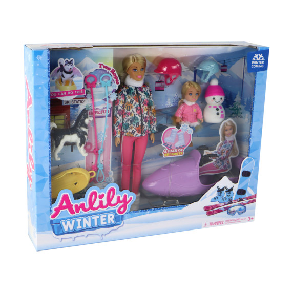 Bábika Anlily so snežným skútrom Inlea4Fun ANLILY WINTER