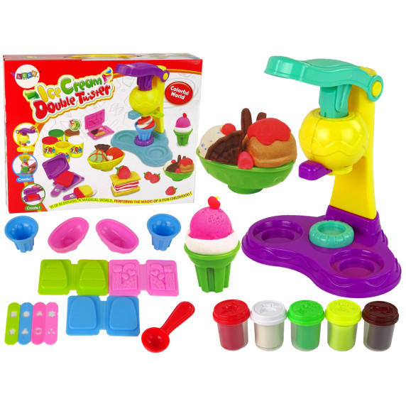 Gyurmakészlet Inlea4Fun ICE CREAM DOUBLE TWISTER - Fagylaltkészítés