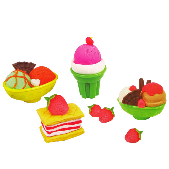 Gyurmakészlet Inlea4Fun ICE CREAM DOUBLE TWISTER - Fagylaltkészítés