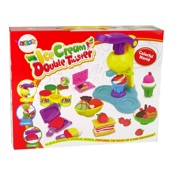 Gyurmakészlet Inlea4Fun ICE CREAM DOUBLE TWISTER - Fagylaltkészítés