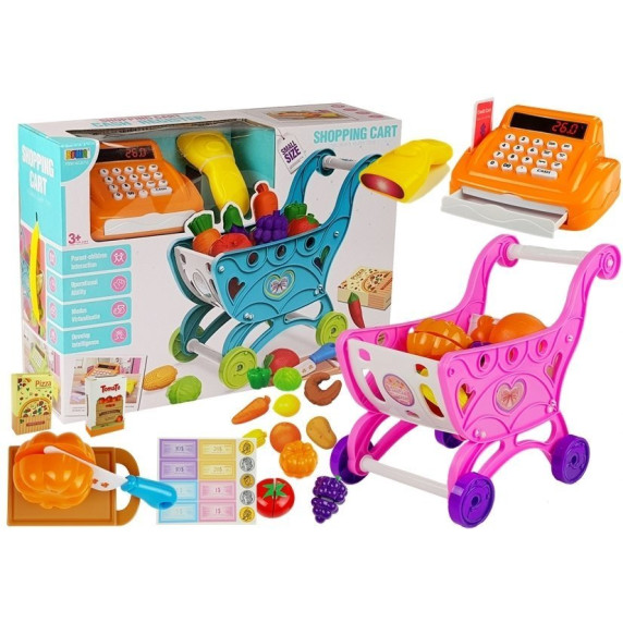 Detská pokladňa s nákupným vozíkom Inlea4Fun SHOPPING CART