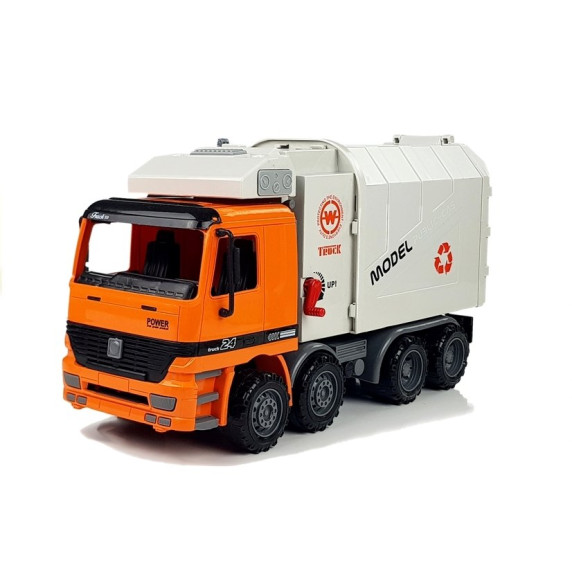 Játék szemetesautó, kukásautó  TRUCK CITY PIONEER - narancssárga-szürke