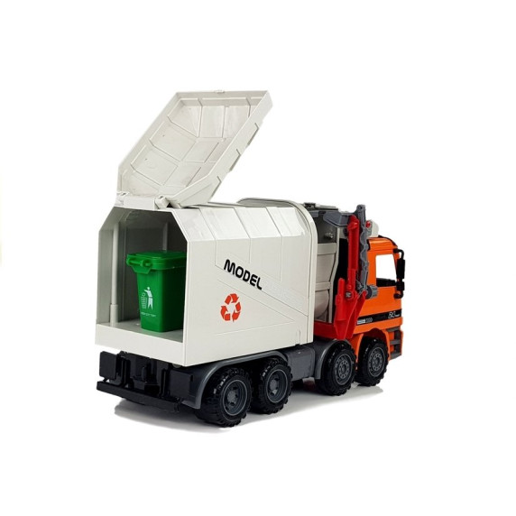 Játék szemetesautó, kukásautó  TRUCK CITY PIONEER - narancssárga-szürke
