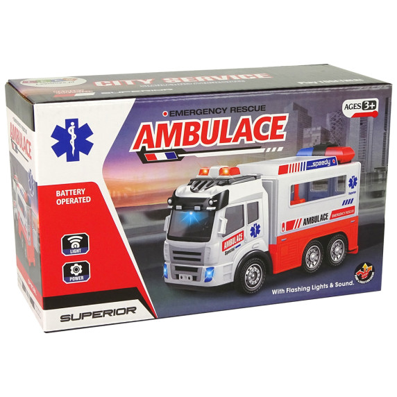 Mașină ambulanță cu efecte de lumină și sunet - AMBULANCE