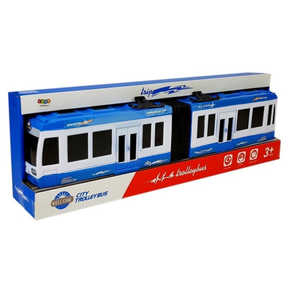 Autobus kĺbový Inlea4Fun CITY TROLLEYBUS - modrý