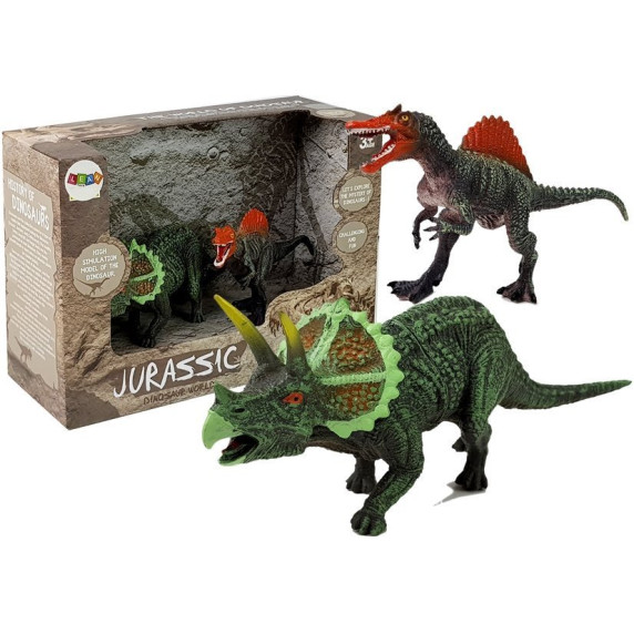 Dinoszaurusz figurakészlet Inlea4Fun JURASSIC - Spinosaurus, Triceratops