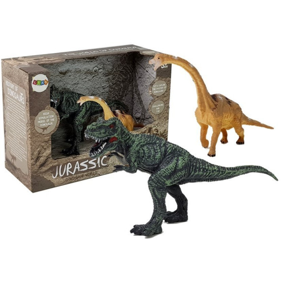 Dinosaurus figúrka - 2 kusy Inlea4Fun JURASSIC - Brachiosaurus, Tyrannosaurus