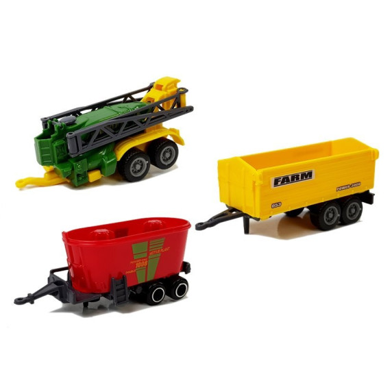 Mezőgazdasági járművek pótkocsival és állatfigurákkal Inlea4Fun FARM SET