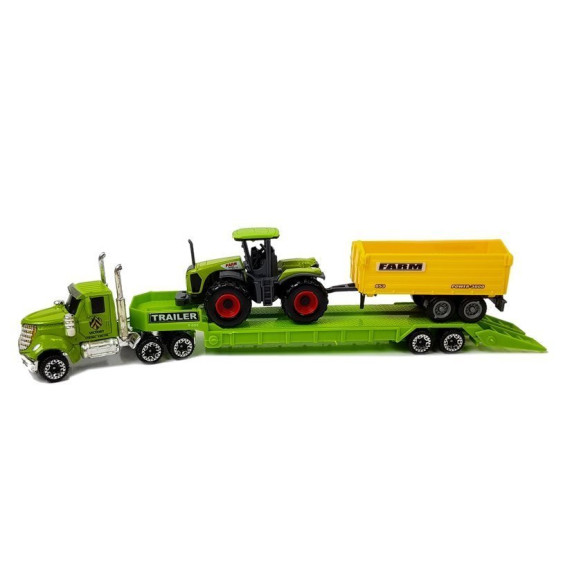 Mezőgazdasági járművek pótkocsival és állatfigurákkal Inlea4Fun FARM SET