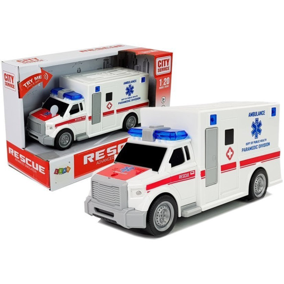 Mașină ambulanță cu efecte de sunet și lumină - 1:20 - Rescue