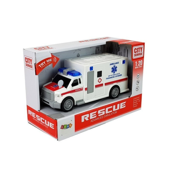Mașină ambulanță cu efecte de sunet și lumină - 1:20 - Rescue