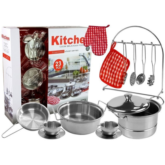 Set de vase  - Little Chef -  din oțel inoxidabil 23 buc