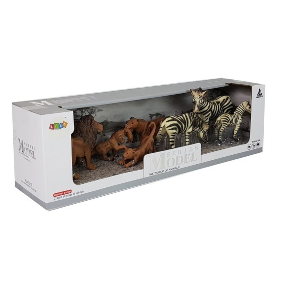 Set  de figurine 6 buc -Inlea4Fun SERIES MODEL - Animale Safari zebre,leii