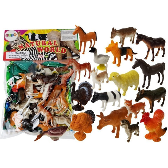 Állatfigura készlet 20 darabos Inlea4Fun NATURAL WORLD