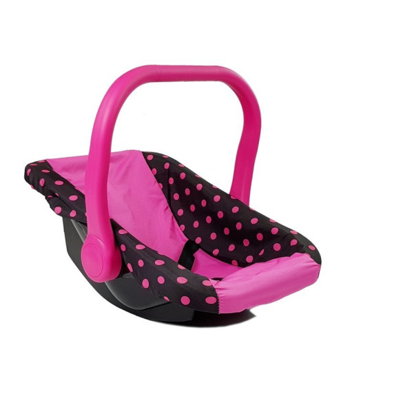 Scaun auto de jucărie, pentru păpuși - Inlea4Fun ALICA - negru/roz