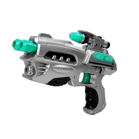 Vesmírna sada pre deti Inlea4Fun SPACE WEAPON - strieborná/tyrkysová