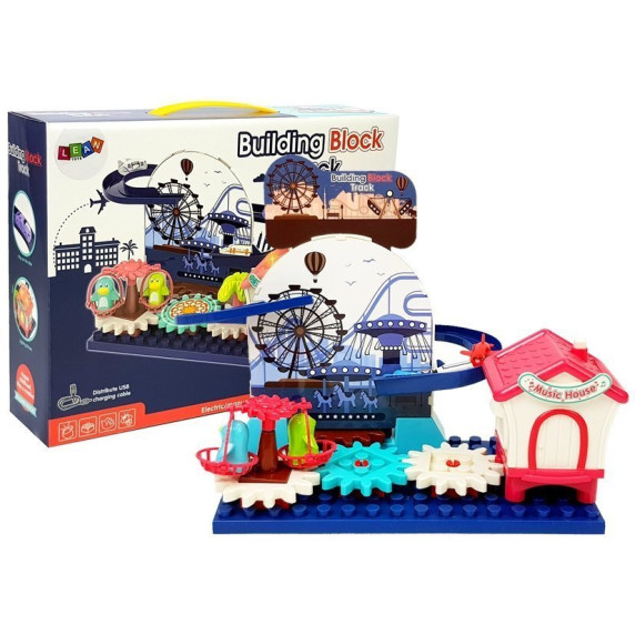 Kreatív építőkészlet Lunapark Inlea4Fun BUILDING BLOCK TRACK