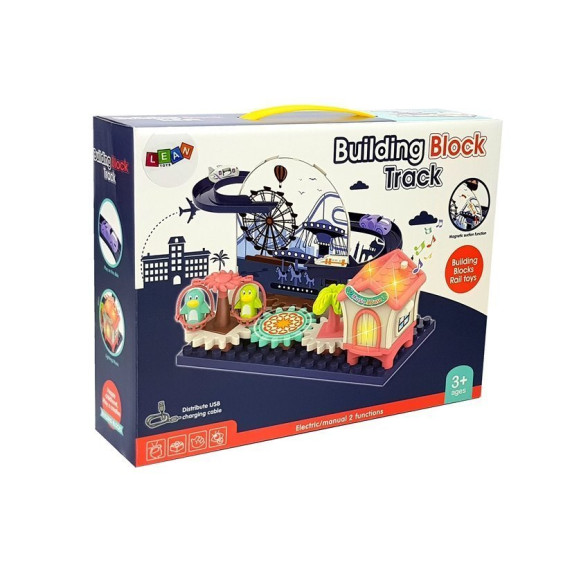 Kreatív építőkészlet Lunapark Inlea4Fun BUILDING BLOCK TRACK