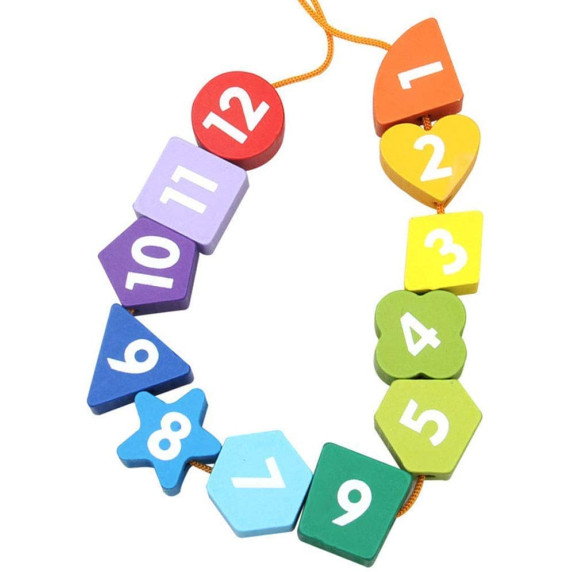 Ceas educațional din lemn - Digital Beaded Clock