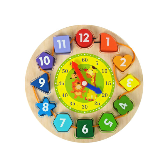 Ceas educațional din lemn - Digital Beaded Clock